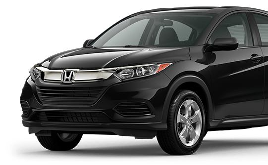 2021-Honda-HR-V-hero Front view of a black Honda HR-V for certified auto body repair