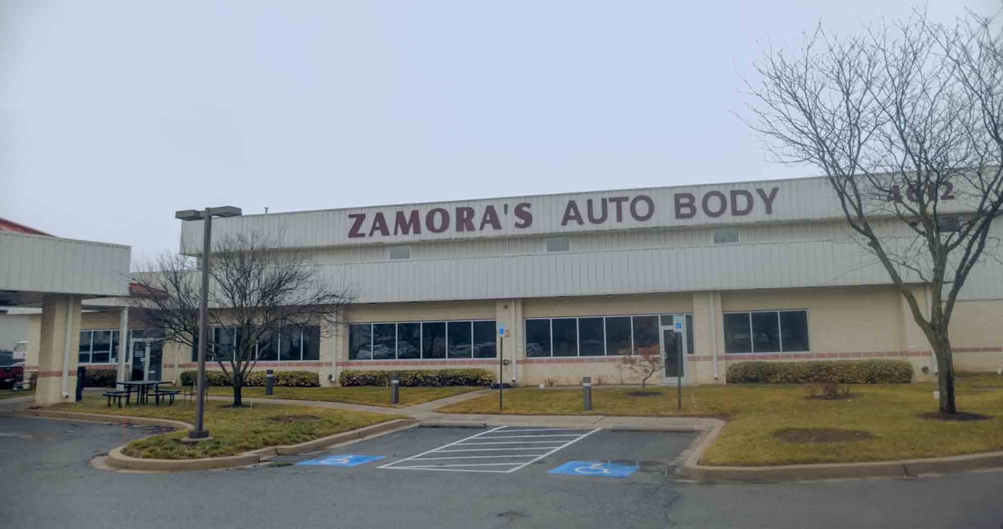 Zamora’s Auto Body Frederick MD-150 Exterior of Zamora's Auto Body in Frederick, Maryland